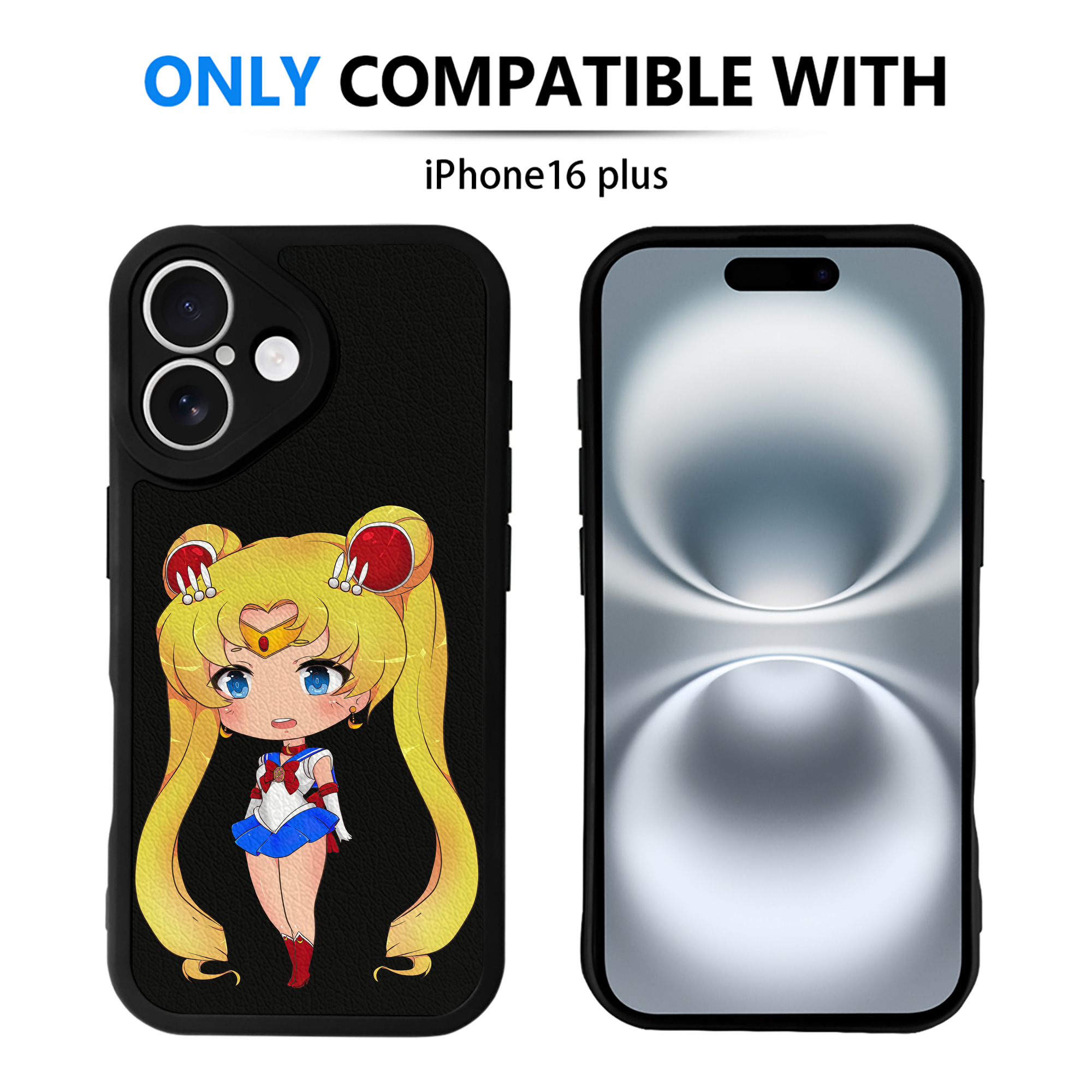 （画像用） 美少女戦士セーラームーン 月野 うさぎ つきの うさぎ Sailor Moon Tsukino Usagi 【iPhone 16シリーズ対応】シリコンスマホケース（レザー調） 材質：シリコン